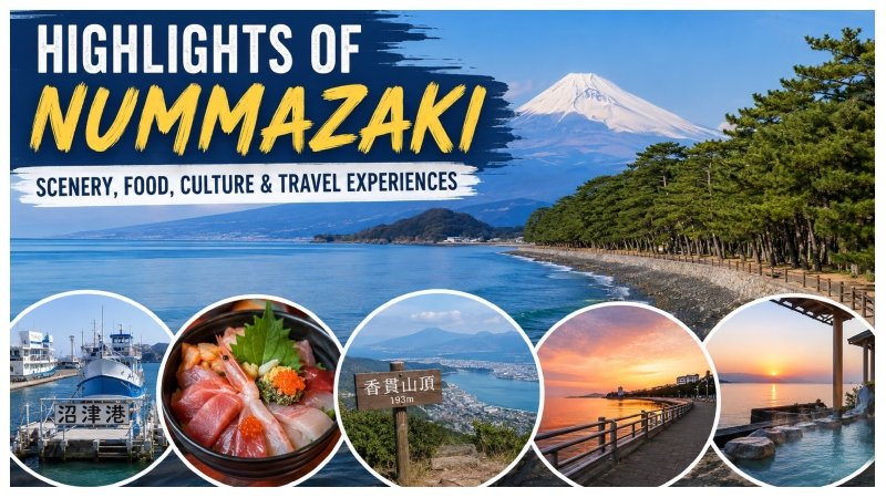 Highlights of Nummazaki featuring coastal scenery and Mount Fuji views
